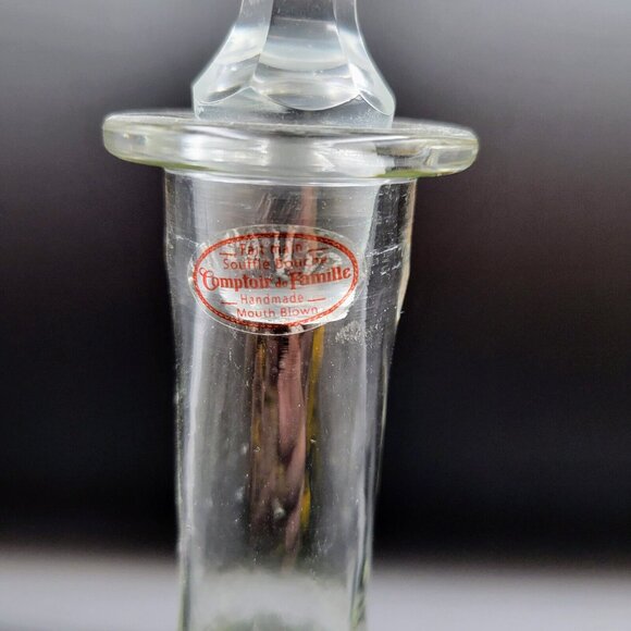 Decanter Glass Comptoir de Famille Glass Souffle Bouche Mouth Blown Handmade - Picture 3 of 11